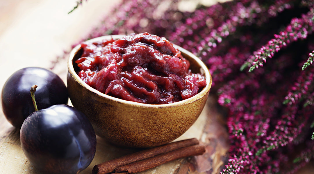 Rhubarb and Plum Harissa Chutney