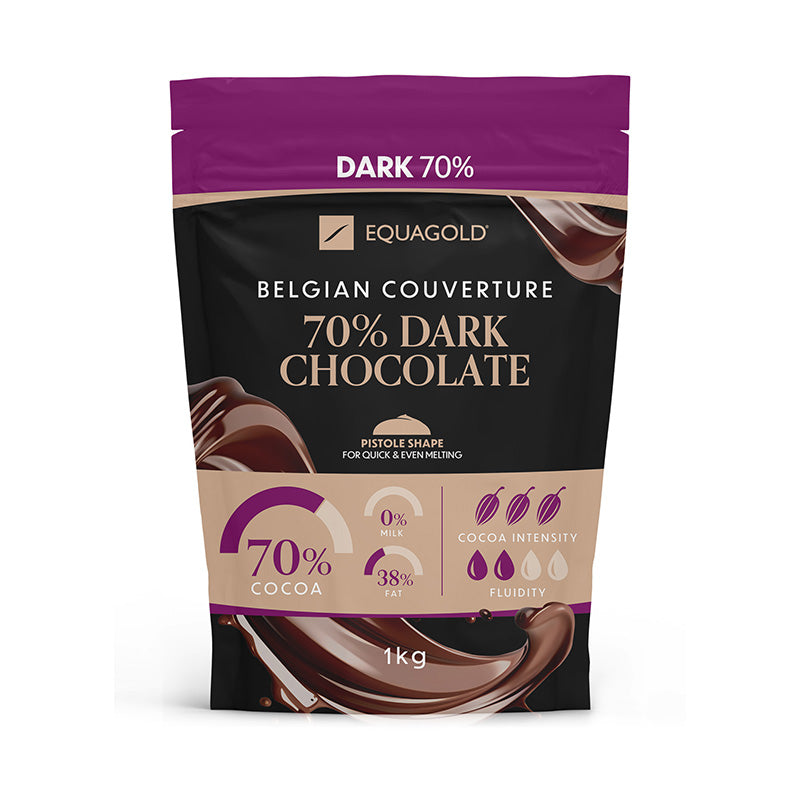 Equagold Belgian Couverture 70% Dark Chocolate 1kg
