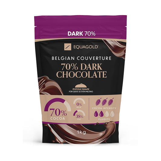 Equagold Belgian Couverture 70% Dark Chocolate 1kg